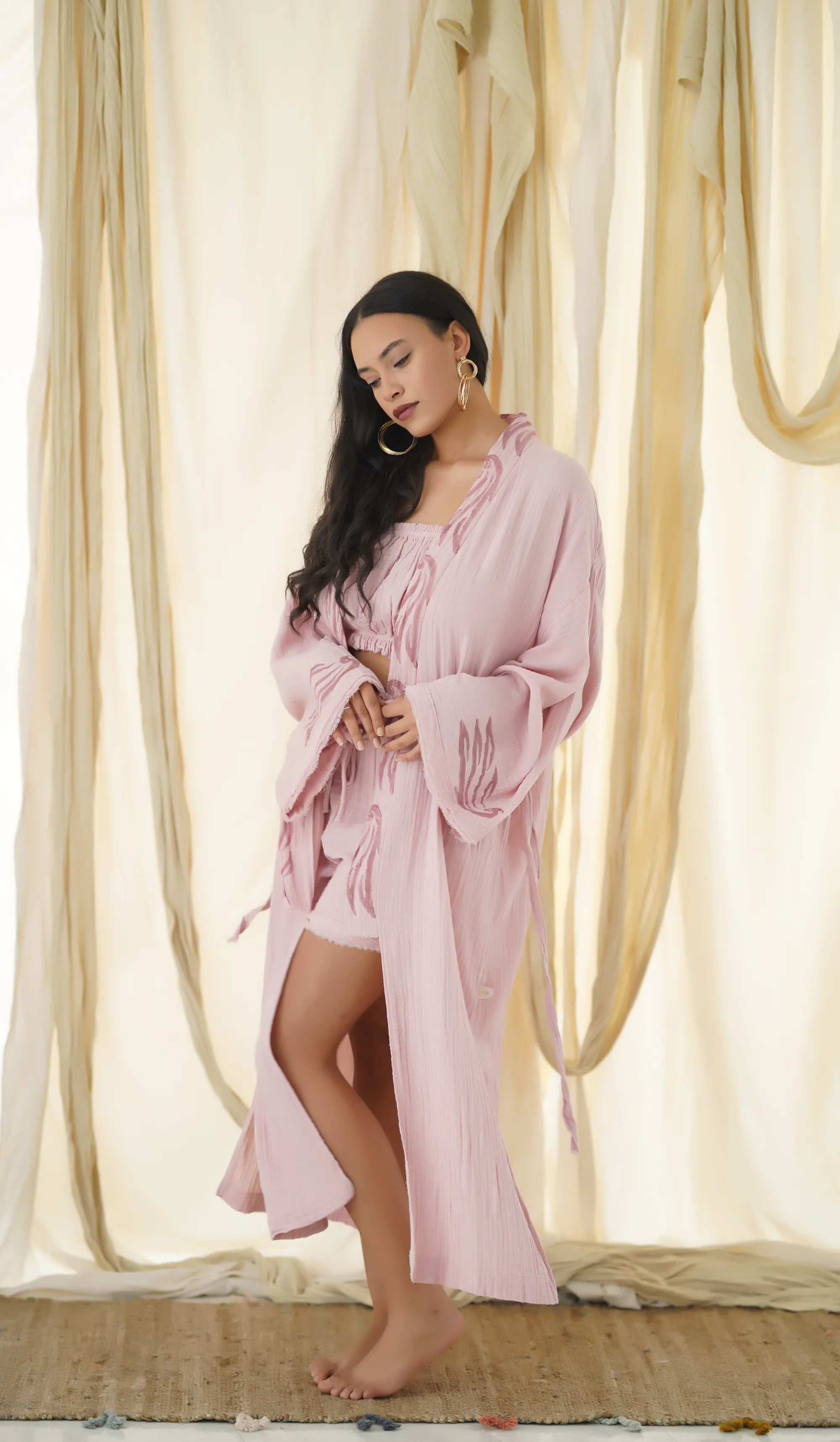 Uzun Klasik Kimono / Pudra